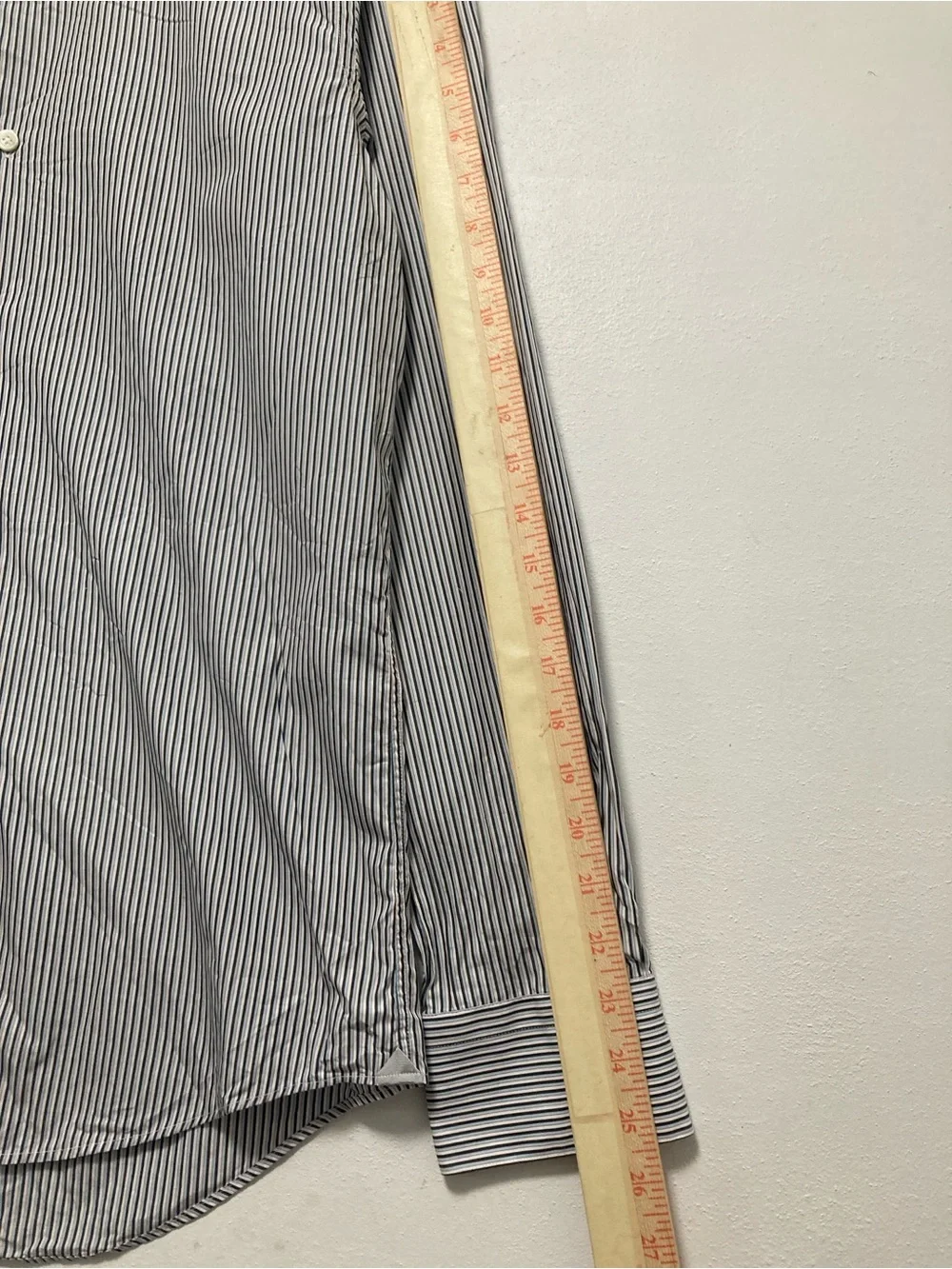 LANVIN Paris Made In Italy Multi Stripe 100% Cotton Dress Shirt Size 39 15.5